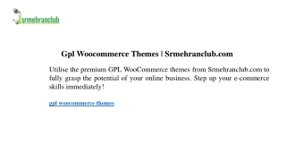 Gpl Woocommerce Themes  Srmehranclub.com