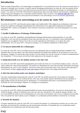 Révolutionnez votre networking avec les cartes de visite NFC
