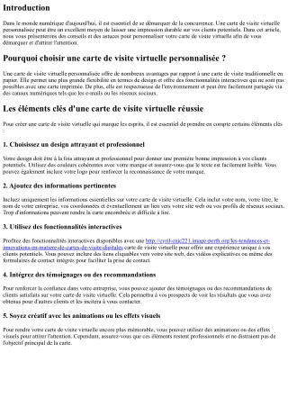 Comment personnaliser votre carte de visite virtuelle pour marquer les esprits ?