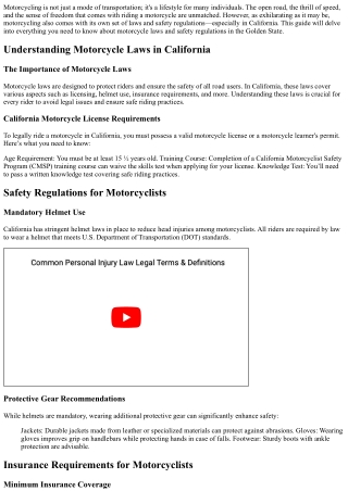 “A Comprehensive Guide to Motorcycle Laws and Safety Regulations in California”