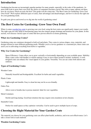 The Best Crates for Gardening: Grow Your Own Food!