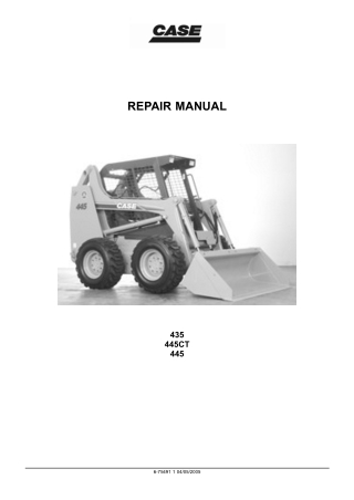 CASE 435 445 Skid Steer Loader 445CT Compact Track Loader Service Repair Manual Instant Download
