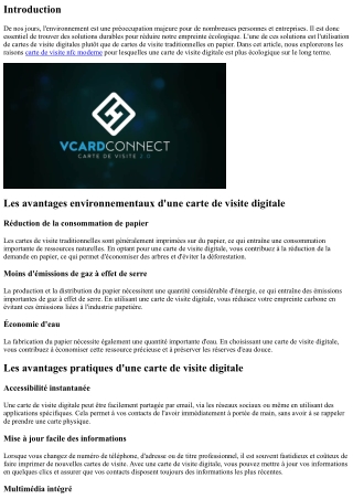Les raisons pour lesquelles une carte de visite digitale est plus écologique sur