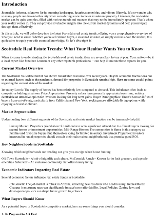 Scottsdale Real Estate Trends: What Your Realtor Wants You to Know