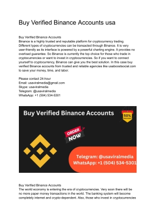 Buy Verified Binance Accounts usa