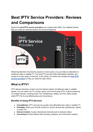 Best IPTV Service Providers_ Reviews and Comparisons