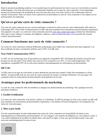 La carte de visite connectée : une technologie au service des professionnels du