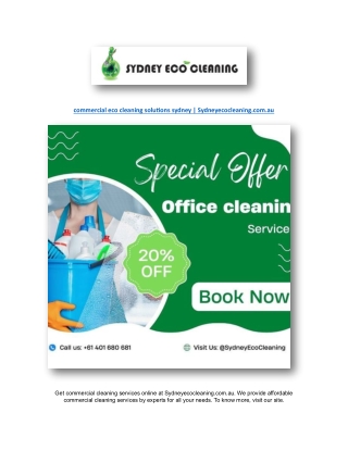 commercial eco cleaning solutions sydney | Sydneyecocleaning.com.au