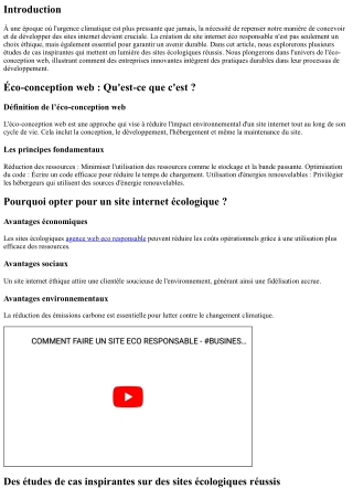 “Des études de cas inspirantes sur des sites écologiques réussis”