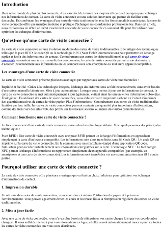 La carte de visite connectée : un moyen moderne d'échanger ses informations de c