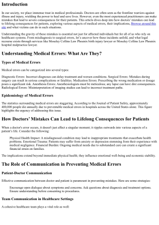 “How Doctors’ Mistakes Can Lead to Lifelong Consequences for Patients”