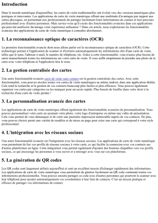 Les fonctionnalités avancées des applications de carte de visite numérique à con