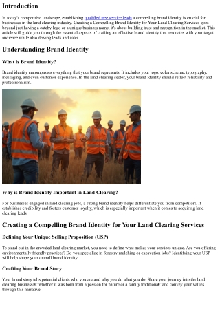 Creating a Compelling Brand Identity for Your Land Clearing Services