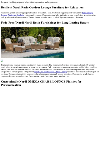 Nardi Stackable Furniture