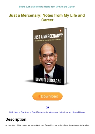 Books Just a Mercenary Notes from My Life and Career