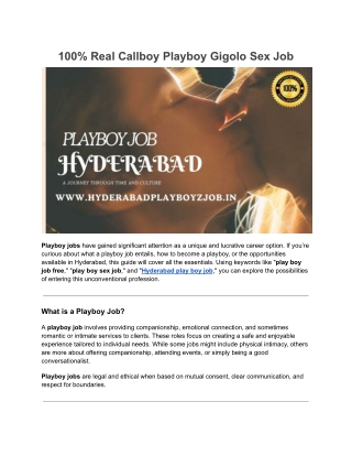 100% Real Callboy Playboy Gigolo Sex Job