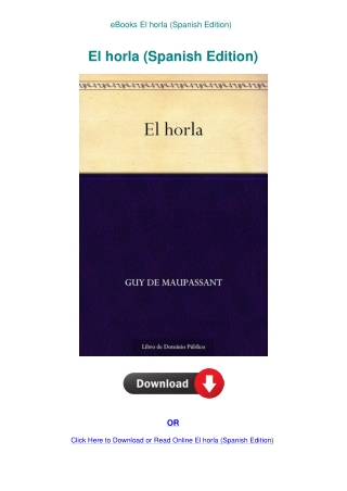 eBooks El horla (Spanish Edition)