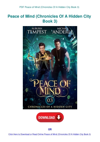 PDF Peace of Mind (Chronicles Of A Hidden City Book 3)