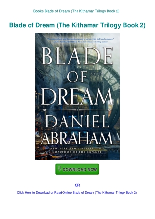 Books Blade of Dream (The Kithamar Trilogy Book 2)