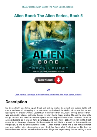 READ Books Alien Bond The Alien Series  Book 5