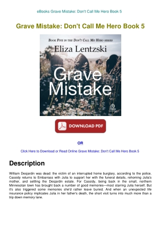 eBooks Grave Mistake Don't Call Me Hero Book 5