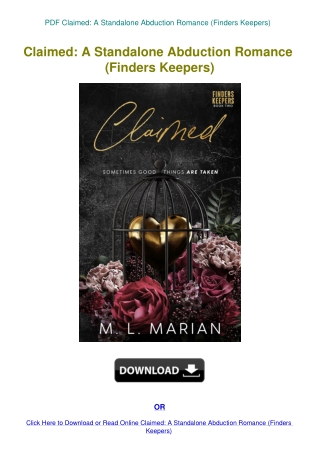 PDF Claimed A Standalone Abduction Romance (Finders Keepers)