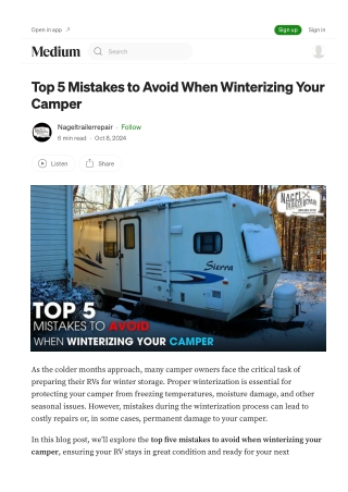 Avoid Winterizing Mistakes with Camper Wintering Michigan Tips