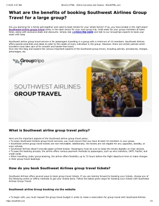 Southwest Airline Group Travel: How to Manage Large Bookings Efficiently