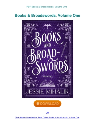 PDF Books & Broadswords  Volume One