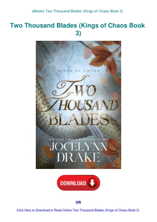 eBooks Two Thousand Blades (Kings of Chaos Book 3)