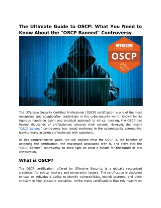 The Ultimate Guide to OSCP_ What You Need to Know About the _OSCP Banned_ Controversy