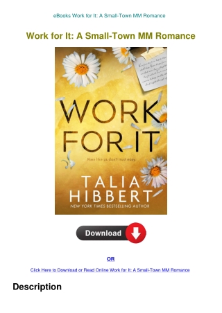 eBooks Work for It A Small-Town MM Romance