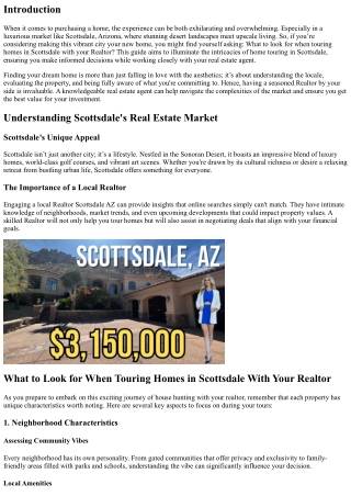 “What to Look for When Touring Homes in Scottsdale With Your Realtor”