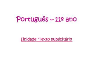 Português – 11º ano