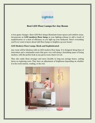 Best LED Floor Lamps for Any Room