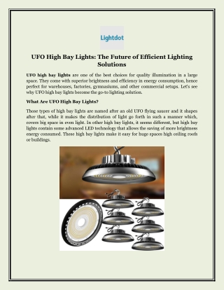 UFO High Bay Lights The Future of Efficient Lighting Solutions