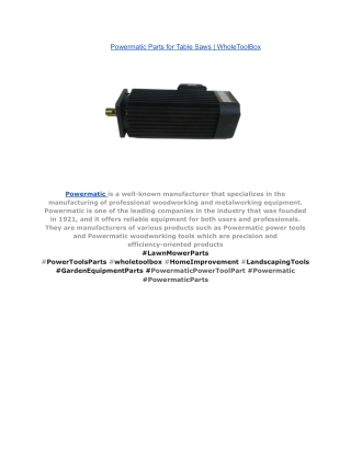 Powermatic Parts for Table Saws _ WholeToolBox