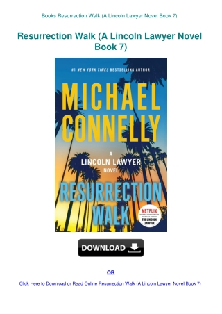 Books Resurrection Walk (A Lincoln Lawyer Novel Book 7)