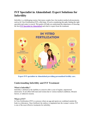 IVF Specialist in Ahmedabad _Expert Solutions for Infertility