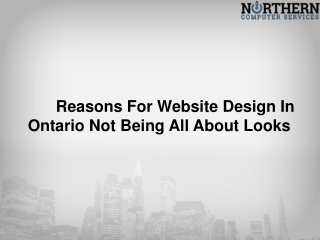 Reasons For Website Design In Ontario Not Being All About Looks