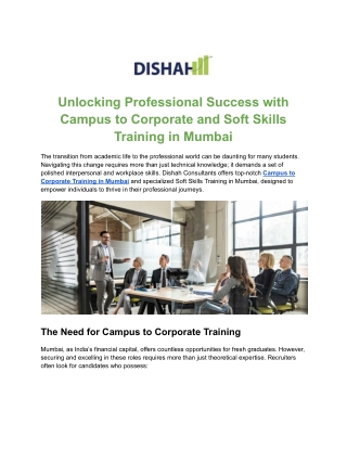 Enhance Your Professional Growth with Soft Skills Training in Chennai