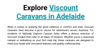 Explore Viscount Caravans in Adelaide