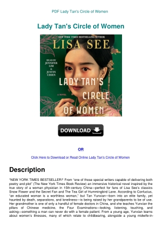 PDF Lady Tan's Circle of Women