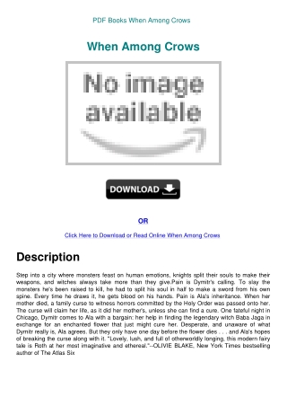 PDF Books When Among Crows