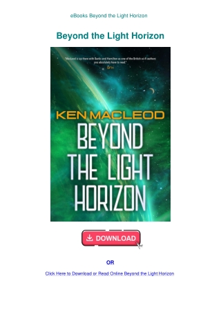 eBooks Beyond the Light Horizon