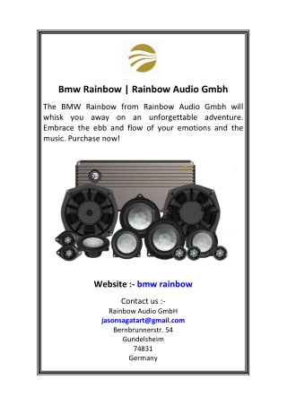Bmw Rainbow  Rainbow Audio Gmbh