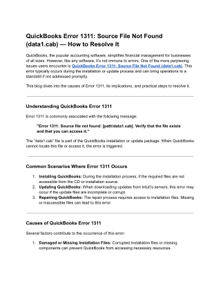 QuickBooks Error 1311_ Source File Not Found (data1