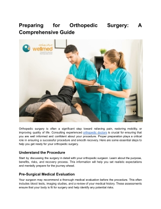 Preparing for Orthopedic Surgery_ A Comprehensive Guide