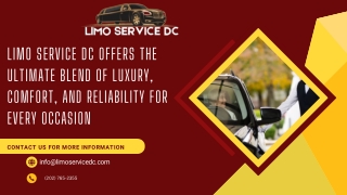 Limo Service DC offers the ultimate blend of luxury, comfort, and reliability for every occasion
