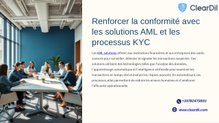 Renforcer la conformité avec les solutions AML et les processus KYC